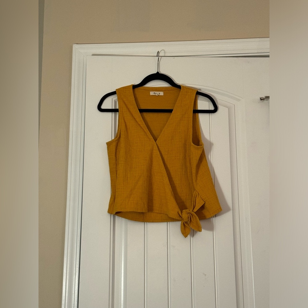 Madewell Mustard Wrap Tank Top